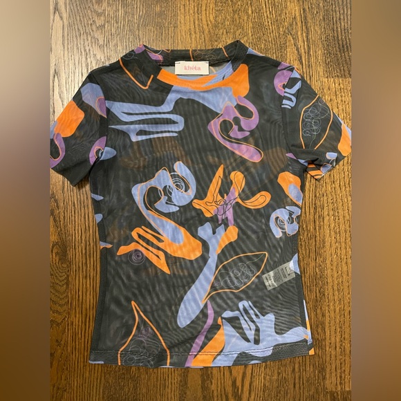 Khela Tainted Flower Jersey Shorts + Mesh Top - Picture 3 of 4